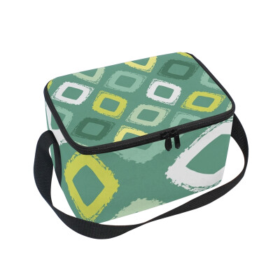 

ALAZA Lunch Box Insulated Geometric Shape Texture Lunch Bag Large Cooler Tote Bagfor Men Women