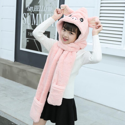 

3 In 1 Baby Winter Warm Fleece Hood Scarf Snood Pocket Hats Gloves Keep Warm Fashion Accessories
