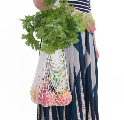 

Siaonvr Reusable Fruit String Grocery Shopper Cotton Tote Mesh Woven Net Shoulder Bag