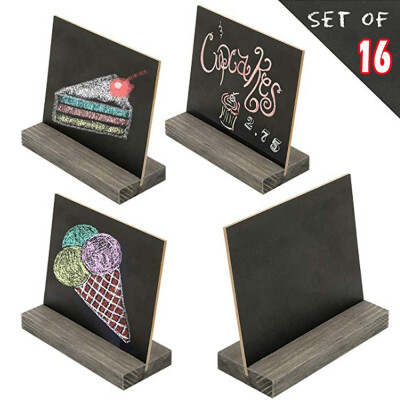 

168Pcs 6" Wooden Blackboard with Stand Vintage Desktop Blackboard Sign Message Wedding Party Label Table Decor