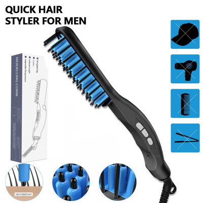 

220-240V Quick Heating Comb Men & Women Hair Styling Comb Electric Heating Hair Straightener Brush Beard GiftsEU Plug