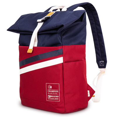 

Deli deli college wind multi-function bag mouth curled shoulder bag large capacity middle school students durable school bag student supplies B2 blue