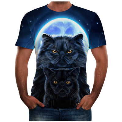 

Toponeto Summer Mens Fashion Round Neck Personalit Print Short Sleeve Leisure Top Blouse