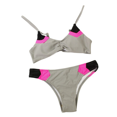 

Summer Women Solid Bikini Set Push-up UnPadded Bra Triangle Bather Suit Swimwear Women Swimsuit Biquini 2019 New