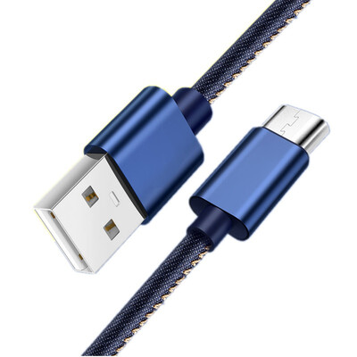 

Micro Usb Data Cable for iPhone 1M 2M Durable Denim Jean Nylon Braided Cord Fast Charging Type C Sync & Charging USB C Cable