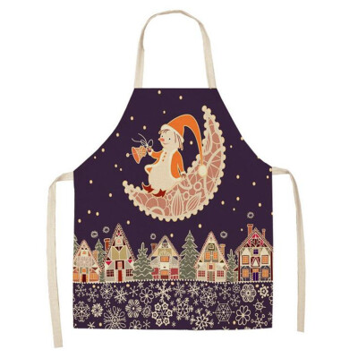 

Gobestart Christmas Decoration Cotton And Linen Apron Kitchen Aprons Dinner Party Apron