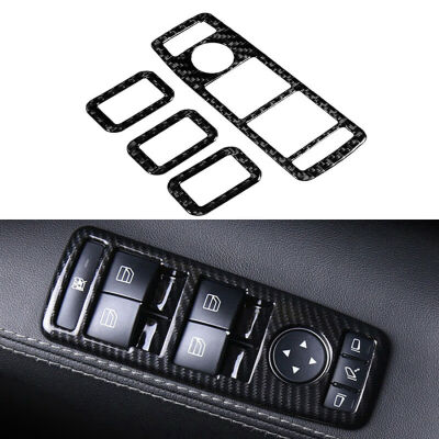 

4pcs Car Auto Carbon Fiber Windows Lift Switch Panel For Tesla Model X 2014-2019