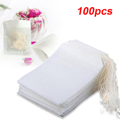 

100 Pcs Empty Teabags String Heat Seal Filter Paper Herb Loose Tea Bags Teabag