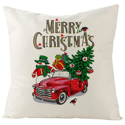 

40 Pattern New 18&quot Christmas Tree Santa Cotton Linen Throw Pillow Case Truck Sofa Car Throw Cushion Cover Home Decor