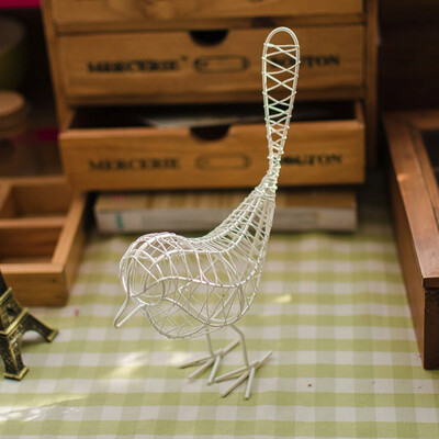 

New Garden Wrought Iron Bird Ornaments Gift Crafts Metal Craft Wire Iron Bird Home Living Room Decoration Black&white blue