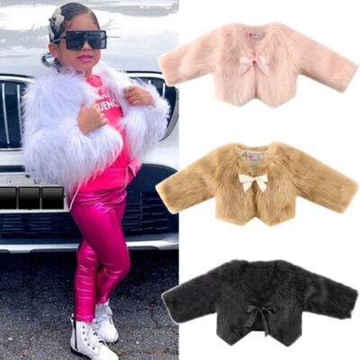 

US Kids Baby Girls Faux Fur Vest Waistcoat Child Warm Winter Coat Outwear Jacket