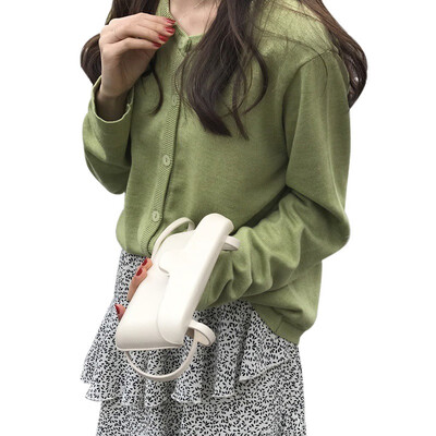 

Autumn Women Fashion Knitted Sweater Cardigans Coat Female Loose Thin Solid Color O Neck Long Sleeve Cardigan Sweaters