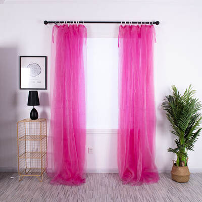

Gobestart 2Pcs Sheer Curtain Tulle Window Treatment Voile Birthday Wedding Festive Decor