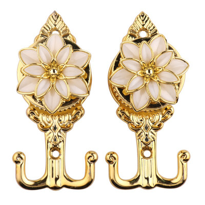 

2pcs European Lotus Curtain Hook Wall Hangers Rustless Window Door Curtain decoration Accessories
