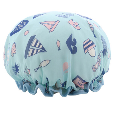 

〖Follure〗Printing Color Shampoo cap Double Layered Waterproof Shower Hat Bathing Cap