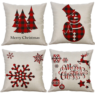 

Gobestart 4 Pcs Christmas Sofa Bed Home Decor Pillow Case Cushion Cover 45x45cm