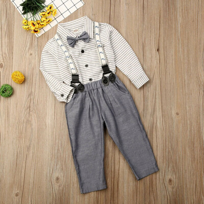 

Toddler Kid Baby Boys Shirt T-shirt Top Bib Pants Overall Clothes Set Outfit