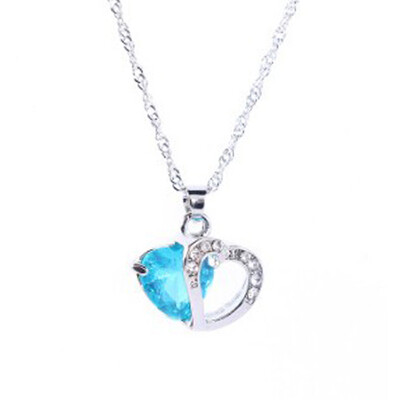 

925 Sterling Silver Heart Diamond Necklace Aaa Cubic Zirconia Pendant Necklaces For Women Birthday Jewelry Gifts