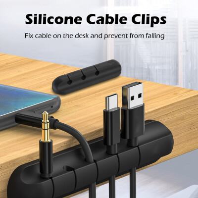 

Organizer cable Silicone USB cable reel desktop tidy management Clips Mouse cable holder Headphone cable