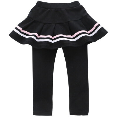 

Autumn Baby Kids Cotton Leggings Girl Toddler Striped Print Skirt Pants Skinny Long Bottoms