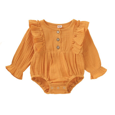

0-18M Infant Baby Flare Sleeve Ruffle Design Rompers Kids Girls Bodysuit Jumpsuit Newborn Clothes
