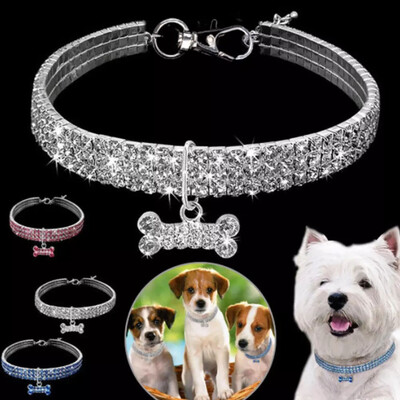 

Rhinestone Dog Collar&Leash Soft Bow for Doggie Puppy Cat Small Pet