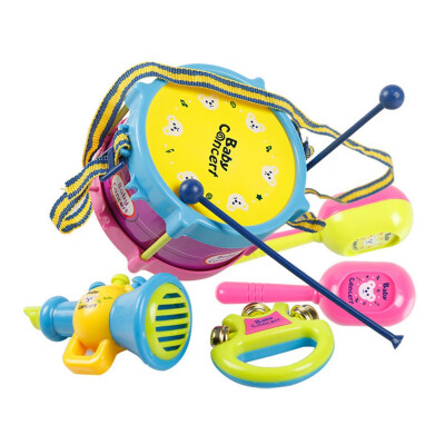 

5 Pcs Children Small Grasp Hand Roll Drum Musical Instruments Toy Sets Puzzle Dducational Toys Musical Instrument for KTV Party