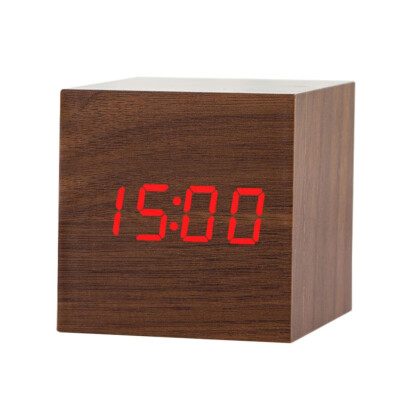 

Multicolor Wooden Clock New Modern Wood Digital LED Desk Alarm Clock Table Decor