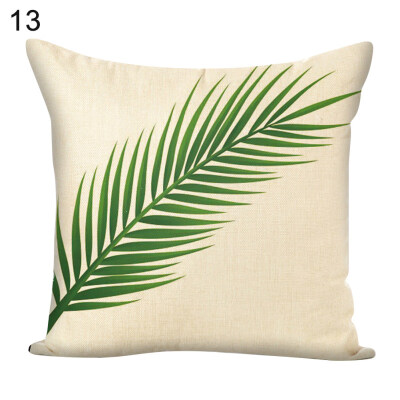 

45x45cm Green Leaf Square Throw Pillow Case Cushion Cover Sofa Bed Car Decor