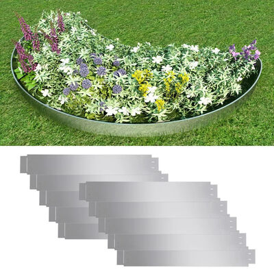 

Set of 10 Flexible Lawn Fence Galvanized Steel 394" x 59"