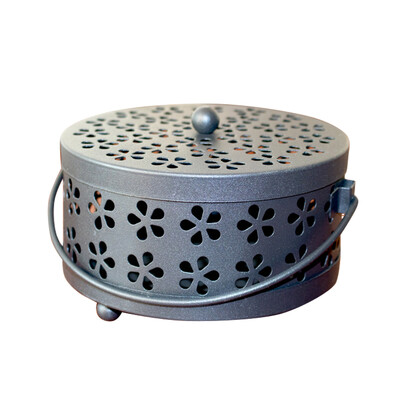 

Mosquito Coil Frame Sandalwood Holder Metal Art Lid Retro Crafts Burner Furnace Home Accessories