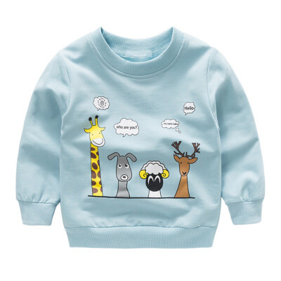 

2018 autumn new long sleeve Sweatshirt baby boys&girls cute cartoon animals print casual Sweatshirt