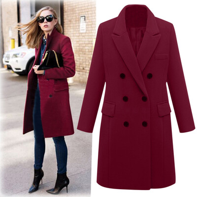 

Tailored Womens Winter Lapel Wool Coat Trench Jacket Long Overcoat Outwear
