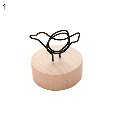 

Memo Card Photo Frame Message Left Supporter Picture Clip with Wooden Base Decor