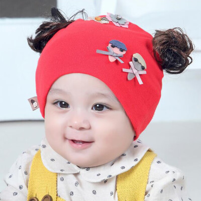 

Cute hat Toddler Kids Baby Girl Cute Cartoon Wig Design Autumn Warm Hat Cap Headwear Accessories