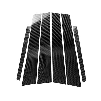 

6pcsset Car Window Column B Pillar Carbon Fiber Cover Sticker Replacement For BMW 3 Series E46 2008-2013