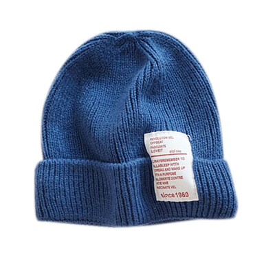 

Winter Warm Newborn Boys Girls Cute Autumn Winter Warm Kids Baby Letter Print Hats Wool Hemming Caps