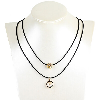 

1 Pc Geometric Openwork Rhinestone Pendant Chain Multi Clavicle Necklace