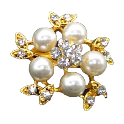 

Women Flower Imitation Pearl Diamond Flower Brooch Silver Gold Wedding Bridal Brooch Pins