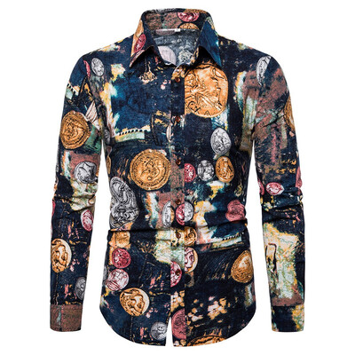 

Tailored Mens Casual Button Turn-Down Collar Slim Fit Long Sleeve Top Shirt Blouse