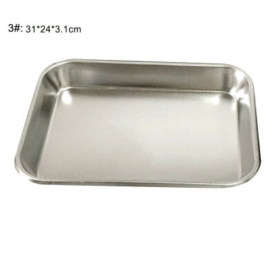 

Rectangle Bakeware Oven Pan Cake Cookies Pizza Stainless Steel Baking Tray Plate