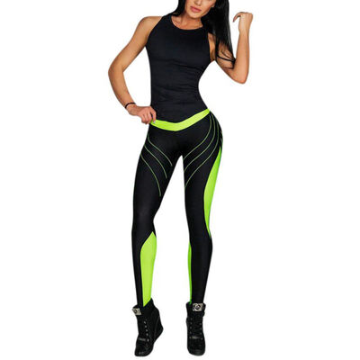 

Fashion Legging Women Slim High Waist Elasticity Leggings Fitness Patchwork Color Leggins Breathable Women Pants Leggings