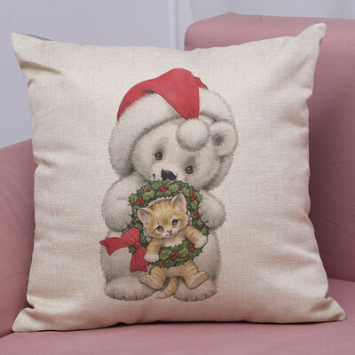 

Tailored New Christmas Cotton Linen Pillow Case Sofa Cushion Cover Home Decor
