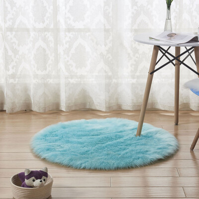 

Toponeto Wool Imitation Sheepskin Rugs Faux Fur Non Slip Bedroom Shaggy Carpet Mats