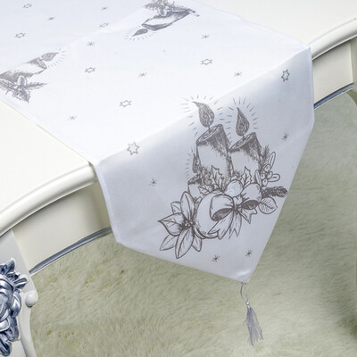 

Christmas Dining Table Polyester Cotton Flag Xmas Party Venue Banquet Home Decor