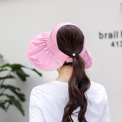 

Hat Female Summer Sun Cap Korean version sunshade cap UV-proof foldable outdoor sunscreen big beach cap