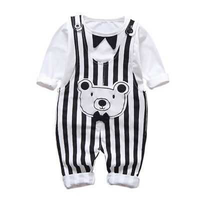 

2019 Autumn Girl Boy Clothing Sets Baby Clothes Suits Infant Lapel T Shirt Smiley Face Strap Jeans Kid Child Clothes