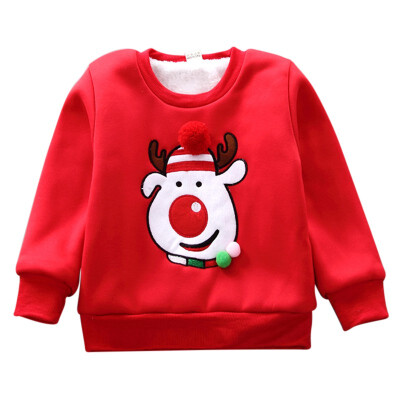 

Autumn Kids Sweatshirts Baby Boy Girl Cartoon Christmas Pattern Long Sleeve Cotton Sweatshirt Casual Toddler Outerwear Clothes