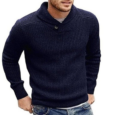 

Mens Winter Warm Knitted Long Sleeve Jumper Slim Pullover Outwear Sweatshirts