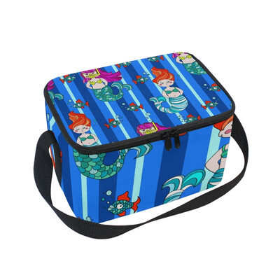

ALAZA Lunch Box Insulated Lunch Bag Large Cooler Beautiful Mermaid Tote Bag